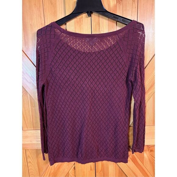 Ann Taylor LOFT Maroon Knit Long Sleeve Sweater Size Small (4140) - Picture 5 of 5